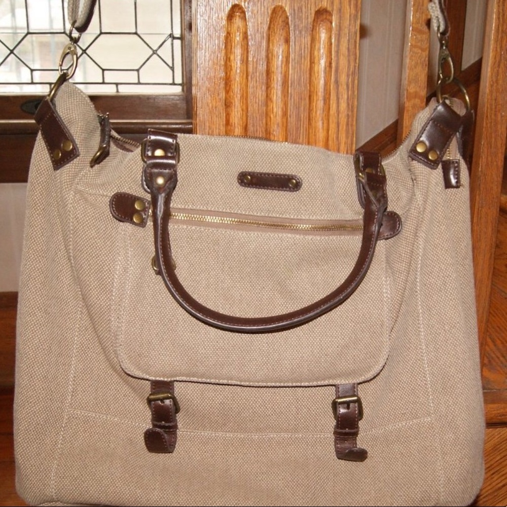 BDG messenger bag brown and beige